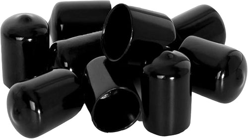 10 PCS Black Round Vinyl Rubber End Caps Kits, Flexible Screw Thread Protectors Safety Cover for Metal Tubing Rod Bolt, 20mm (4/5 inch) by Zinkebol