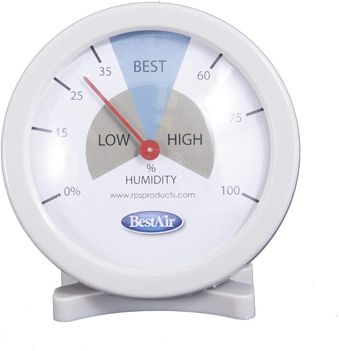 BestAir HG050-PDQ-4 Hygrometer, Humidistat Humidity Monitor, 4 Pack , White by FreudenbergFiltrationTechnologies