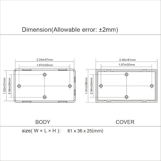 LeMotech Project Box 5 Pieces ABS Plastic Electrical Project Case Small Junction Box for Electronics White 2.40 x 1.41 x 0.98 inch (61 x 36 x 25 mm) - Image 7
