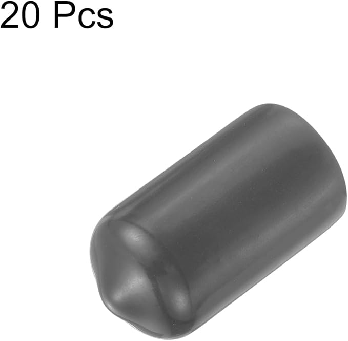 uxcell 20pcs Rubber End Caps 10.5mm ID Vinyl Round Tube Bolt Cap Cover Thread Protectors Dark Grey - Image 2