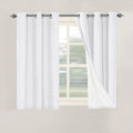 H.VERSAILTEX Primitive Linen Curtains 100% Blackout Curtain Drapes Burlap Curtains with White Thermal Insulated Liner, Grommet Top Curtain Living Room/Bedroom (2 Panels, 42 x 45 Inch, Pure White) by HVERSAILTEX