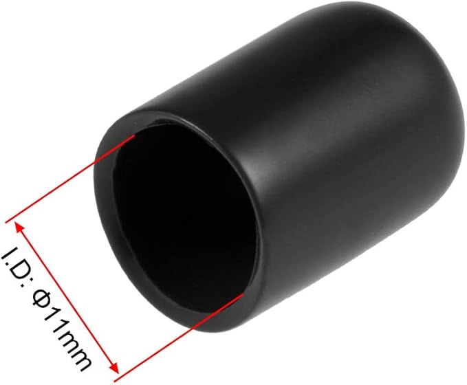 uxcell 20pcs Rubber End Caps 11mm ID Vinyl Round Tube Bolt Cap Cover Thread Protectors Black - Image 3