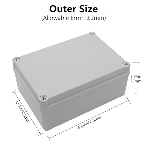 LeMotech Junction Box IP67 Waterproof Dustproof ABS Plastic Project Box for Electrical Outdoor Enclosure Gray 6.9 x 4.9 x 3 inch (175 x 125 x 75 mm),2 Pack - Image 2