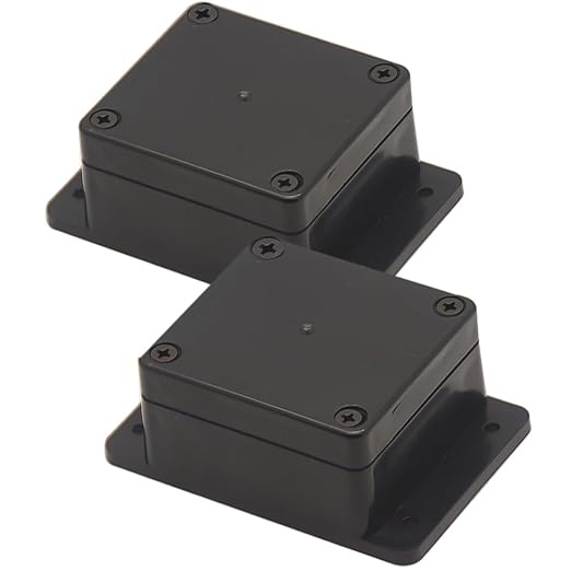 Zulkit Junction Box ABS Plastic Dustproof Waterproof IP65 Universal Electrical Boxes Project Enclosure with Fixed Ear Black 2.48" x 2.28" x 1.38"(Pack of 2) by Zulkit
