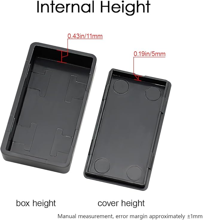 LeMotech Project Box 10 Pieces ABS Plastic Electrical Project Case Small Junction Box for Electronics Black 2.0 x1.1 x0.6 inch (50 x 28 x 15 mm) - Image 4
