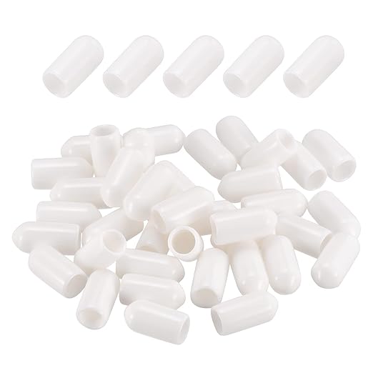 DMiotech 100 Pack 6mm ID White Screw Thread Protectors Rubber End Caps Bolt Covers for Screw Bolt Furniture Pipe by DMiotech