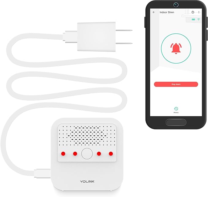 Smart Siren Alarm, Wireless Home Security Alarm with 110 dB Loud Audible Alerts, Remote Control, Compatible with Alexa, Google, Home Assistant, IFTTT - Hub Required by YoLink