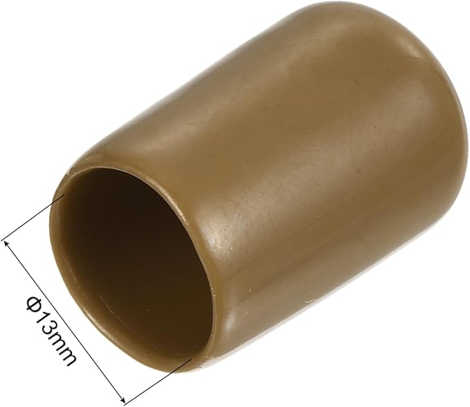 uxcell 20pcs Rubber End Caps 13mm ID Vinyl PVC Round Tube Bolt Cap Cover Screw Thread Protectors Light Brown - Image 3