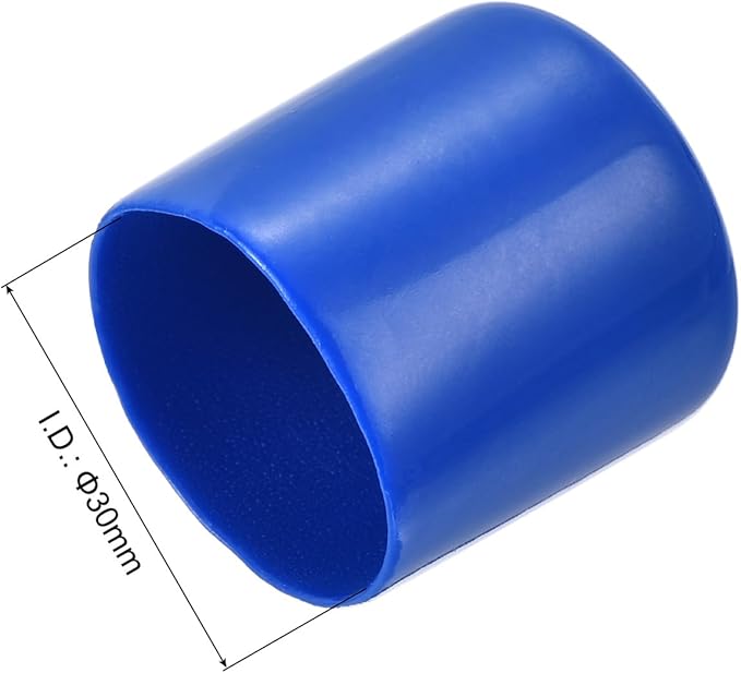 uxcell 20pcs Rubber End Caps 30mm ID Vinyl PVC Round Tube Bolt Cap Cover Screw Thread Protectors Blue - Image 3