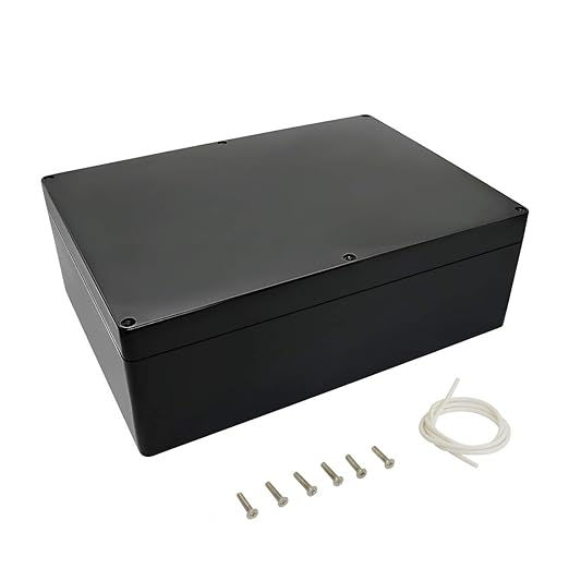 LeMotech Project Box ABS Plastic IP65 Waterproof Dustproof Electrical Junction Box Outdoor Enclosure for Electronics Black 11.41" x 8.26" x 3.93" (290 x 210 x 100mm) by LeMotech
