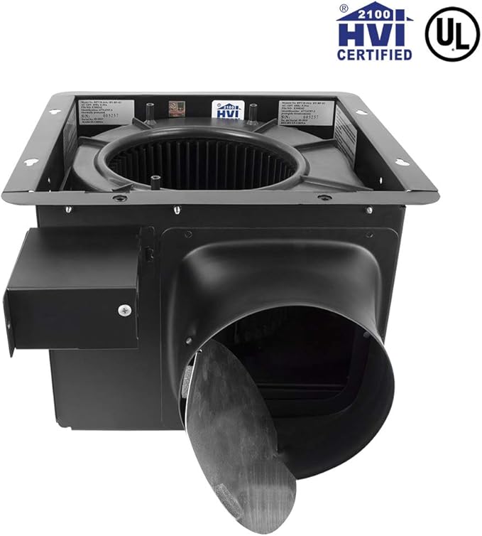 BV Bathroom Exhaust Fan 140CFM - Bathroom Fan 1.0 Sones, 6" Duct Collar, Rooms Up to 140 Sq. Ft.| Energy-Saving Ventilation Fan, Stainless Steel - No Attic Access | Ultra-Quiet HVI 2100,UL Certified - Image 5