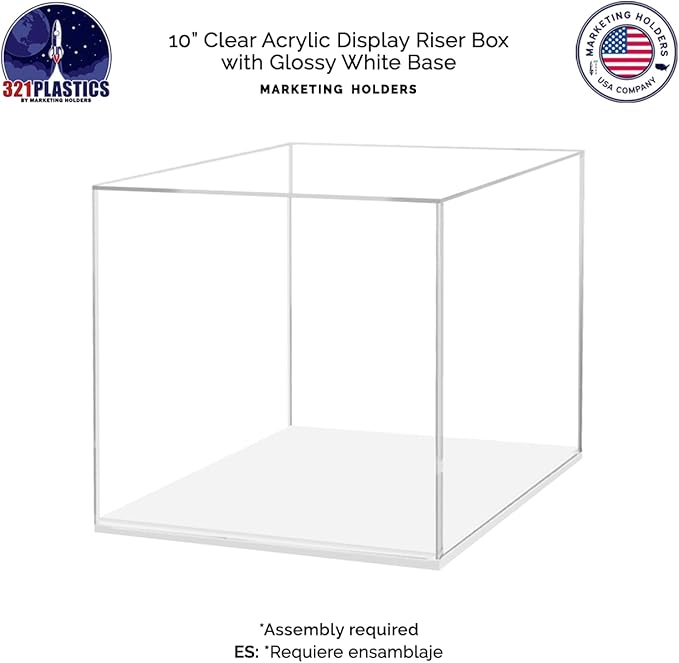 10" x 10" Clear Acrylic Display Box with White Base Perfect for Museums and Art Galleries to Display Artifacts and Collectible Items by Marketing Holders - Image 5