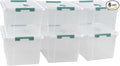 6 Pack 14 L Clear Storage Latch Box, Plastic Storage Bins with Lids by Xowine