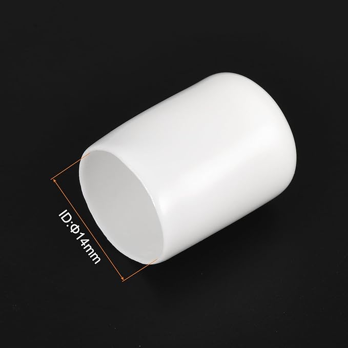 uxcell 20pcs Rubber End Caps 14mm(9/16") ID Vinyl Round End Cap Cover Screw Thread Protectors White - Image 3