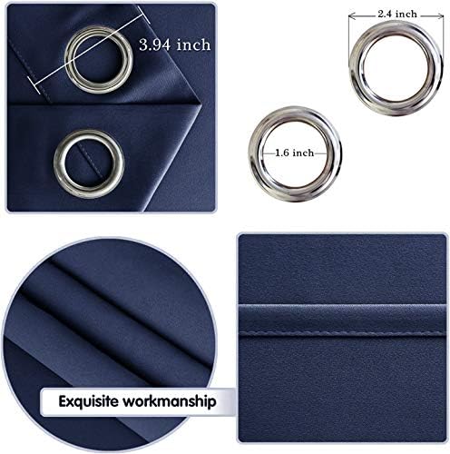 DWCN Total Privacy Room Divider Blackout Curtain - Thermal Curtains for Patio Door, Living Room, Bedroom Partition and Shared Office Space, 1 Grommet Curtain Panel, 8.3ft Wide x 7ft Tall, Navy Blue - Image 5
