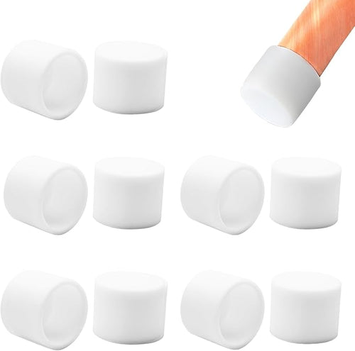 10 Pcs 1-1/8"(28 mm) Round Chair Leg Tips Caps, Silicone Rubber Furniture Leg Floor Protectors, Reduce Noise Folding Metal Chair Leg Cap Replacement for Bar Stool Leg Patio Indoor, White by BOPOREAE