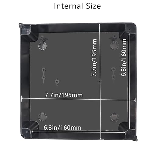 Junction Box, Reserved Holes Electrical Boxes Waterproof IP65 ABS Plastic Electrical Power Cord Enclosure Project Box Black 7.9 x 7.9 x 3.1 inch(200x200x80mm) - Image 5
