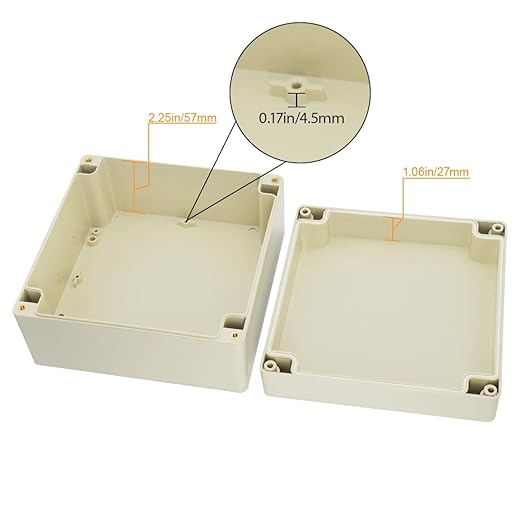 LeMotech Waterproof Dustproof IP65 ABS Plastic Junction Box Universal Electric Project Enclosure Pale Gray 6.3 x 6.3 x 3.54 inch (160 x 160 x 90 mm) - Image 4