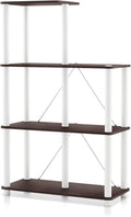 Homes: Inside + Out Apexa Modern 5-Cube Ladder Shelving Units, Collectibles Display Shelves, Easy Assembly Standing Shelf, Home Storage Organizer for Living Room, Bedroom, Office, Espresso by HOMESInsideOut