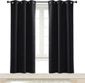 NICETOWN Black Out Curtain Panel Shade Black Solid Energy Efficient Eyelet Top Window Blind for Guest Room (1 Piece, 42 inches Wide by 72 inches Long) by NICETOWN