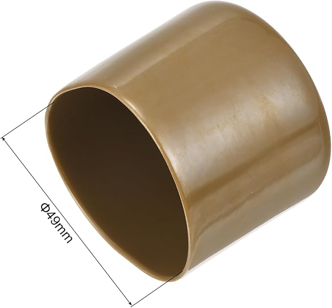 uxcell 20pcs Rubber End Caps 49mm(2") ID Vinyl PVC Round Tube Bolt Cap Cover Screw Thread Protectors Light Brown - Image 3