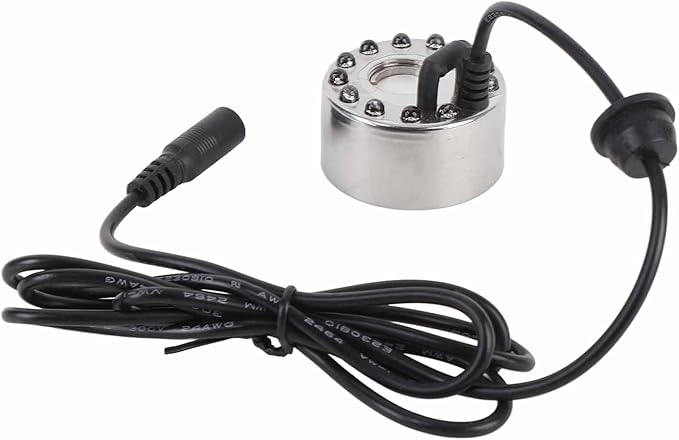 Mist Maker Fogger Zinc Alloy 12 LED Atomizer Humidifier for Garden Indoor Decor (US Plug) - Image 2