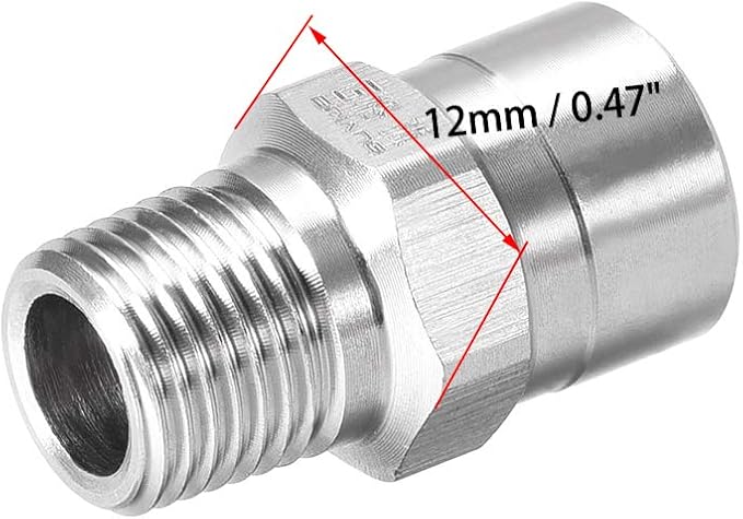 uxcell Flat Fan Spray Tip - 1/8BSPT Male Thread 304 Stainless Steel Nozzle - 65 Degree 1.1mm Orifice Diameter - 2 Pcs - Image 3