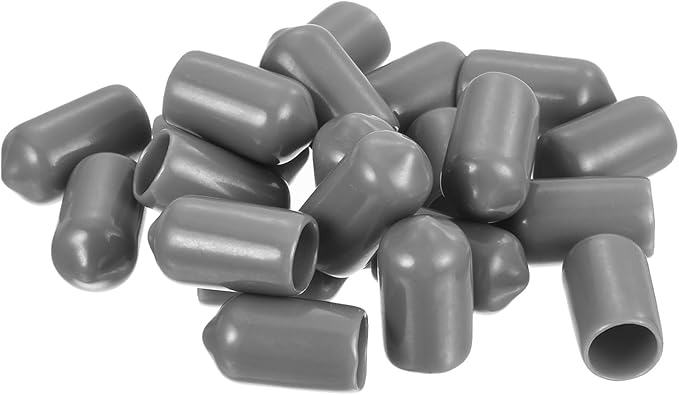 uxcell 20pcs Rubber End Caps Protective Caps 8.5mm ID Vinyl PVC Round Tube Bolt Cap Cover Screw Thread Protectors, Light Grey - Image 4