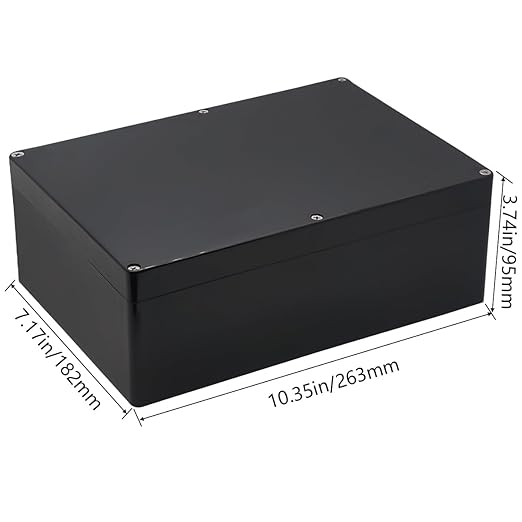 Junction Box IP65 Waterproof ABS Plastic Electrical Project Case Power Junction Boxes, Project Box with 4 PCS M16 Cable Glands 10.35x7.17x3.74 inch (263 x 182 x95 mm) - Image 2