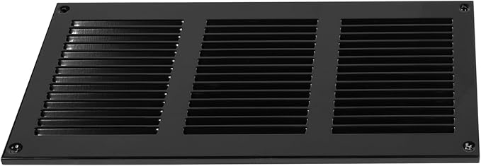 Vent Systems 12'' x 6'' Inch (Overall Dimensions) Black Metal Vent Duct Cover - 2 Pack - Louvered Rectangular Return Grill with Built in Mesh Screen - HVAC Ventilation Grille for Home Improvement - Image 8