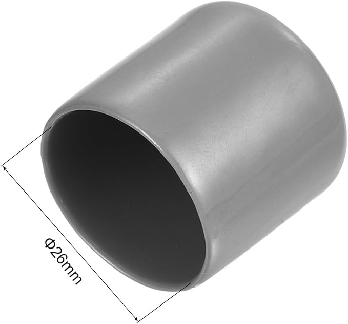 uxcell 20pcs Rubber End Caps Protective Caps 26mm ID Vinyl PVC Round Tube Bolt Cap Cover Screw Thread Protectors, Light Grey - Image 3