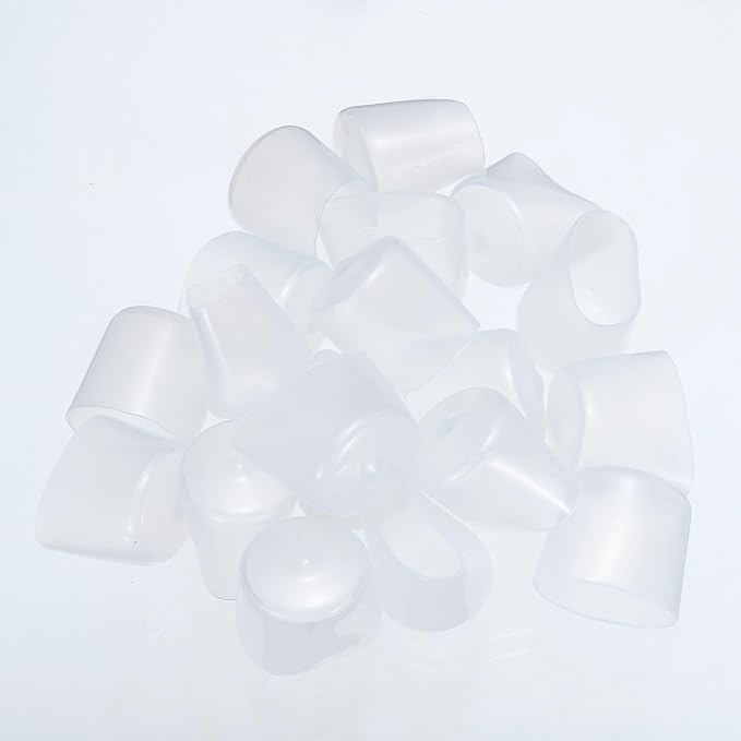 uxcell 20pcs Rubber End Caps 25mm(1") ID Vinyl PVC Round Tube Bolt Cap Cover Screw Thread Protectors Clear - Image 4