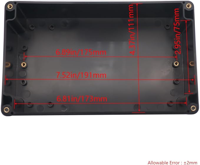 Project Box IP65 Waterproof Junction Box ABS Plastic Black Electrical Boxes DIY Electronic Project Case Power Enclosure Clear Cover 7.87"x4.72"x2.95"(2Pcs) - Image 3