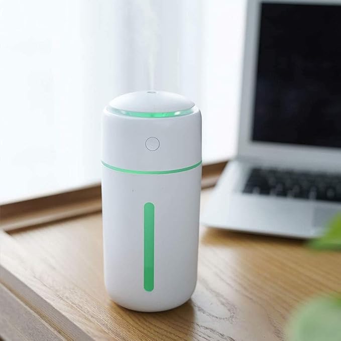 Personal Ultrasonic Cool Mist Humidifier for Car Bedroom Office, Portable Rechargeable Travel Humidifier for Car & Desk, with 7 Color Lights, Battery Powered - Image 2