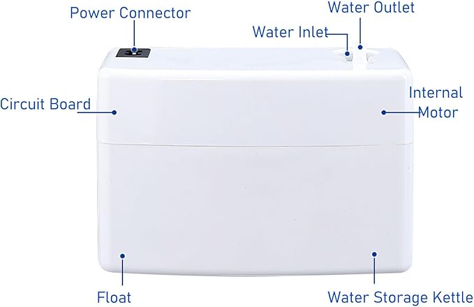 Condensate Pump, US 110V 60HZ Low Noise 200ml Water Tank Safety Switch HVAC Condensate Pump for Air Conditioners, Dehumidifiers - Image 9