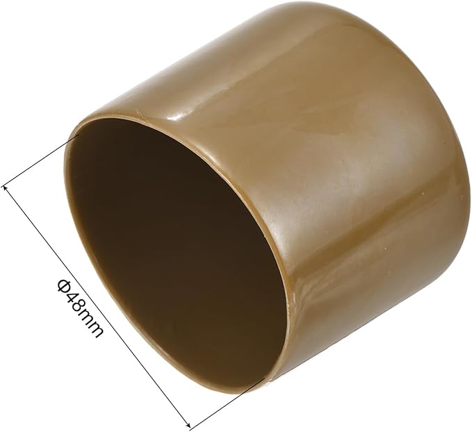 uxcell 20pcs Rubber End Caps 48mm(1 7/8") ID Vinyl PVC Round Tube Bolt Cap Cover Screw Thread Protectors Light Brown - Image 3