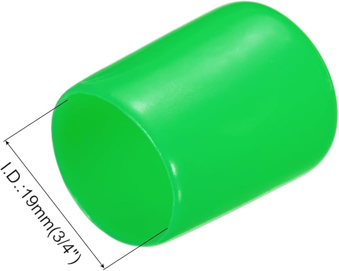 uxcell 20pcs Rubber End Caps 19mm(3/4") ID Vinyl PVC Round Tube Bolt Cap Cover Screw Thread Protectors Green - Image 3