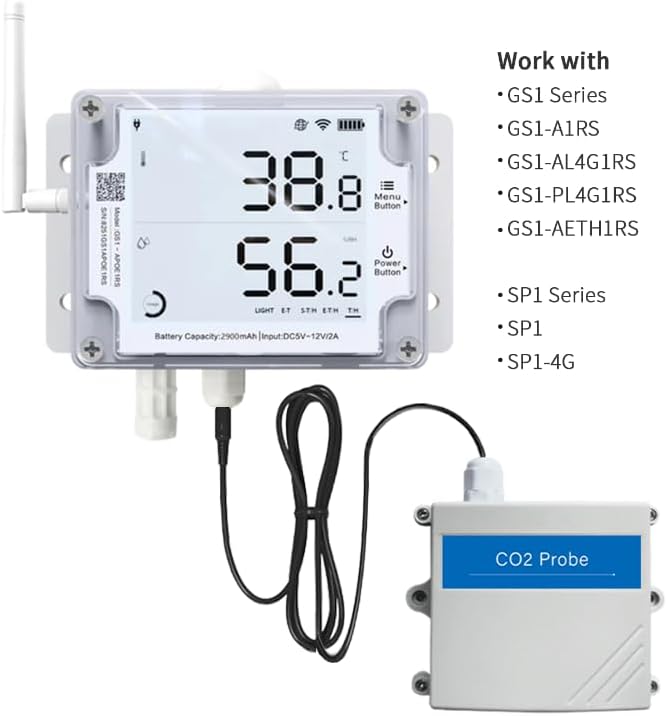 UbiBot CO2 Probe Compatible with GS1-A1RS/GS1-AETH1RS & SP1 - High Precision Environmental Sensor, Wide Range Monitoring, RS485, Lightning Protection - Image 2