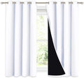 NICETOWN 100% Blackout Curtains 54 inches Long, Double-Deck Completely Blackout Window Treatment Thermal Insulated Lined Drapes for Small Window (White, 1 Pair, 52 inches Width Each Panel) by NICETOWN