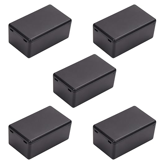 Fielect 5pcs Electronic Junction Box ABS Plastic Junction Project Box Enclosure Circuit Board Small Box 4.29 x 2.52 x 1.42 inch Black by Fielect