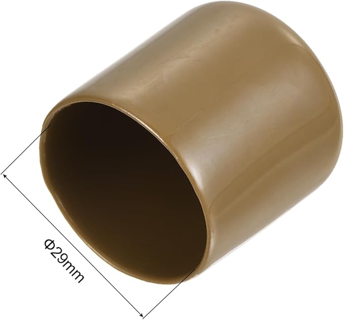 uxcell 20pcs Rubber End Caps 29mm(1 1/8") ID Vinyl PVC Round Tube Bolt Cap Cover Screw Thread Protectors Light Brown - Image 3