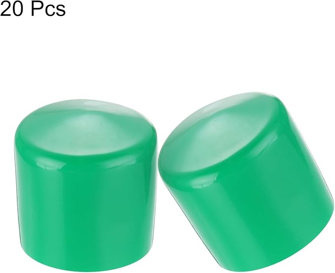 uxcell 20pcs Rubber End Caps 48mm(1 7/8") ID Vinyl PVC Round Tube Bolt Cap Cover Screw Thread Protectors Dark Green - Image 2