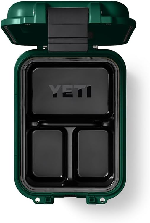 YETI LoadOut 15 GoBox Divided Waterproof Cargo Case, Dry Box, Camera Case, Fishing Tackle Box, Black Forest Green - Image 9