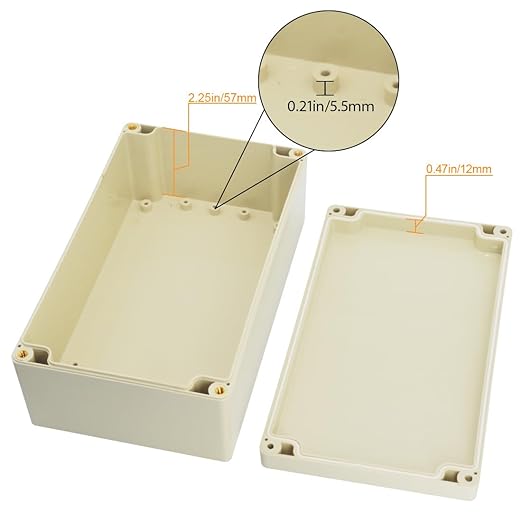 LeMotech Waterproof Dustproof IP65 ABS Plastic Junction Box Universal Electric Project Enclosure Pale Gray 7.9 x 4.7 x 2.95 inch (200 x 120 x 75 mm) - Image 4