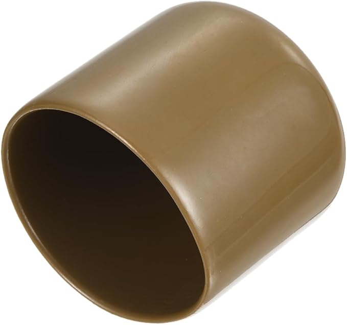 uxcell 20pcs Rubber End Caps 33mm(1 5/16") ID Vinyl PVC Round Tube Bolt Cap Cover Screw Thread Protectors Light Brown by uxcell