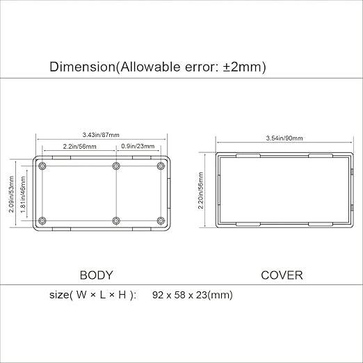 LeMotech Project Box 5 Pieces ABS Plastic Electrical Project Case Small Junction Box for Electronics White 3.62 x 2.28 x 0.90 inch (92 x 58 x 23 mm) - Image 7