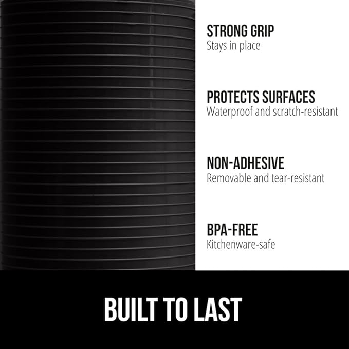 GORILLA GRIP DuraGuard Shelf Liner, 20x30 Non-Adhesive Cabinet Liners for Kitchen Drawers, Shelves, Refrigerator, Pantry Storage, Bathroom Closet, Durable Waterproof BPA Free Ribbed Plastic, Jet Black - Image 2