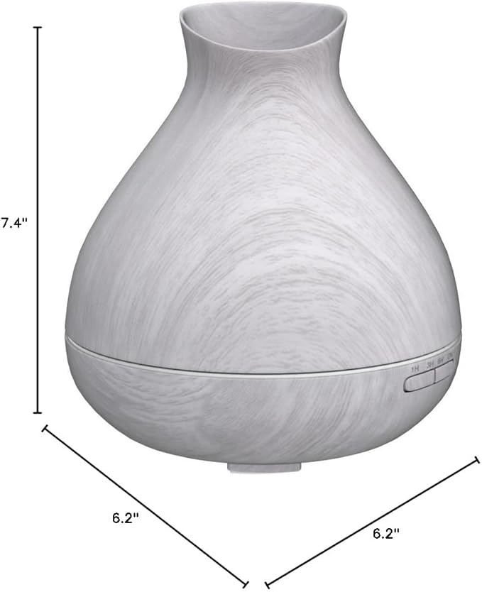 BZseed Aromatherapy Essential Oil Diffuser 550ml 12 Hours White Wood Grain Aroma Diffuser with Timer for Large Room, Home, Baby Bedroom, Waterless Auto Shut-Off, 7 Colors Lights Changing - Image 10
