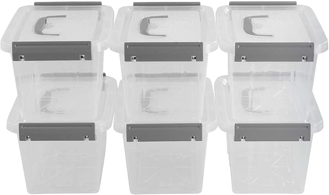 3 L Small Storage Bins, Clear Storage Box with Lid, 6 Pack - Image 7