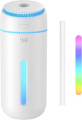 Small Humidifiers for Bedroom Nightstand Room 400ML USB Humidifer Plant Cool Mist Humidifier Easy Clean Travel Mini Portable Personal Desk Car Quiet Auto Shut-off Air Humidifier with Led Lights by HOFULK